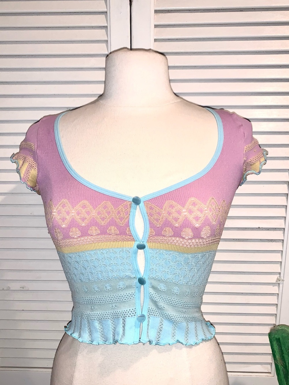 LyreBird Textured Seamless Crop Top NWT Anthropologie Small - Picture 4 of 9